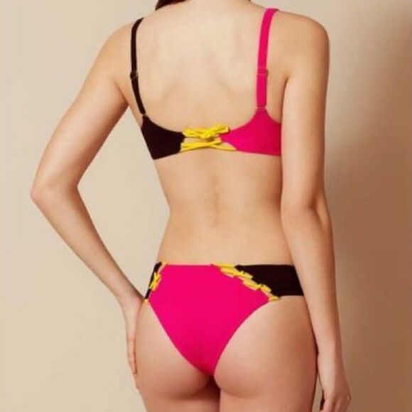 Agent Provocateur Jojo Pink Colorblock Bikini- Size 2/3 Small - Picture 2 of 13